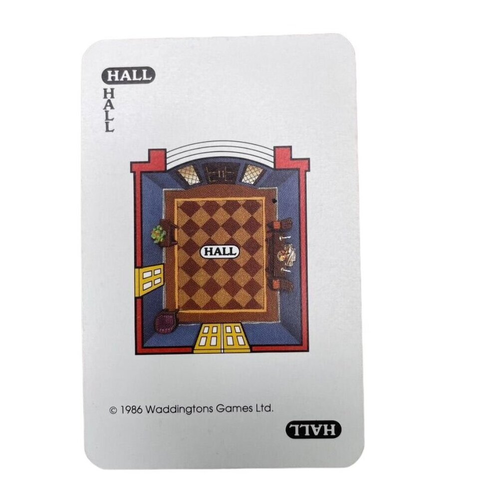 Vintage 1986 CLUE Hall Room Card Replacement Game Piece u